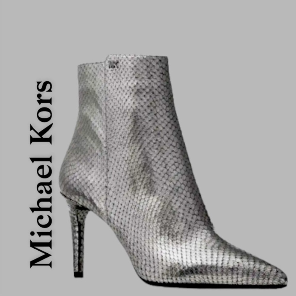 🆕Michael Kors Regal “Gunmetal” Metallic High-ankle Boot